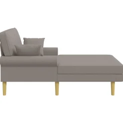 vidaXL Chaise longue Taupe Stof