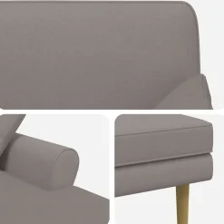 vidaXL Chaise longue Taupe Stof
