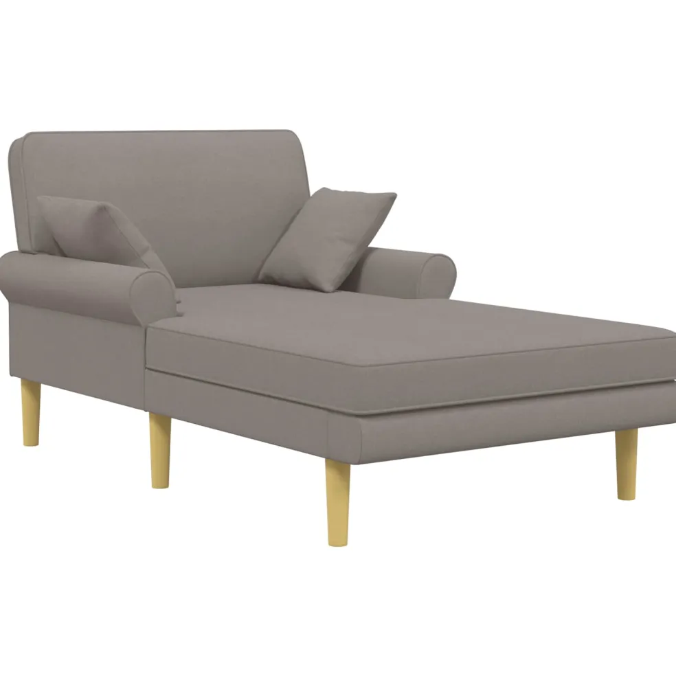 vidaXL Chaise longue Taupe Stof