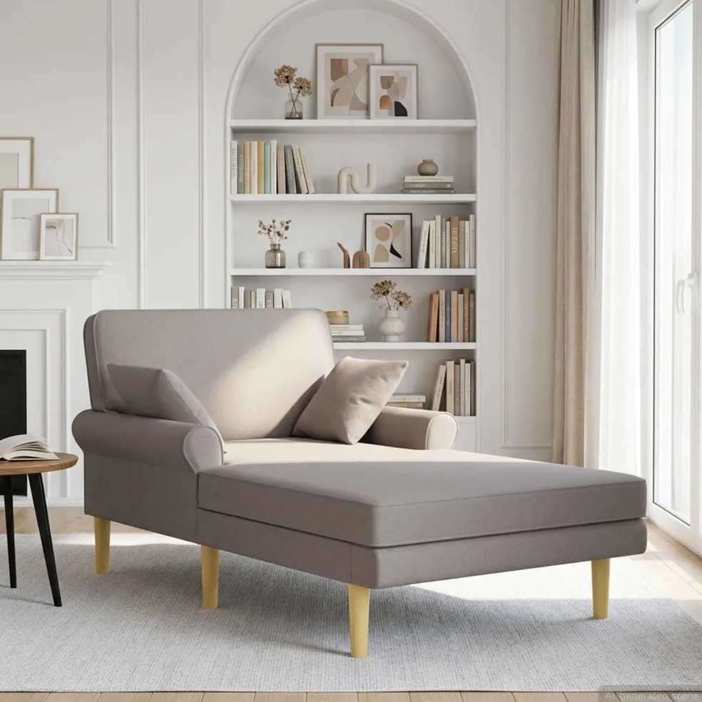 vidaXL Chaise longue Taupe Stof