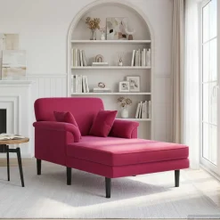 vidaXL Chaise longue Wijnrood fluweel