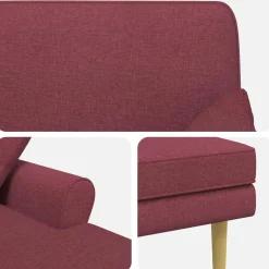 vidaXL Chaise longue Wijnrood Stof
