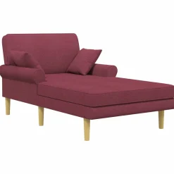vidaXL Chaise longue Wijnrood Stof