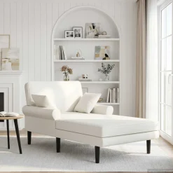 vidaXL Chaise longue Wit Kunstleer