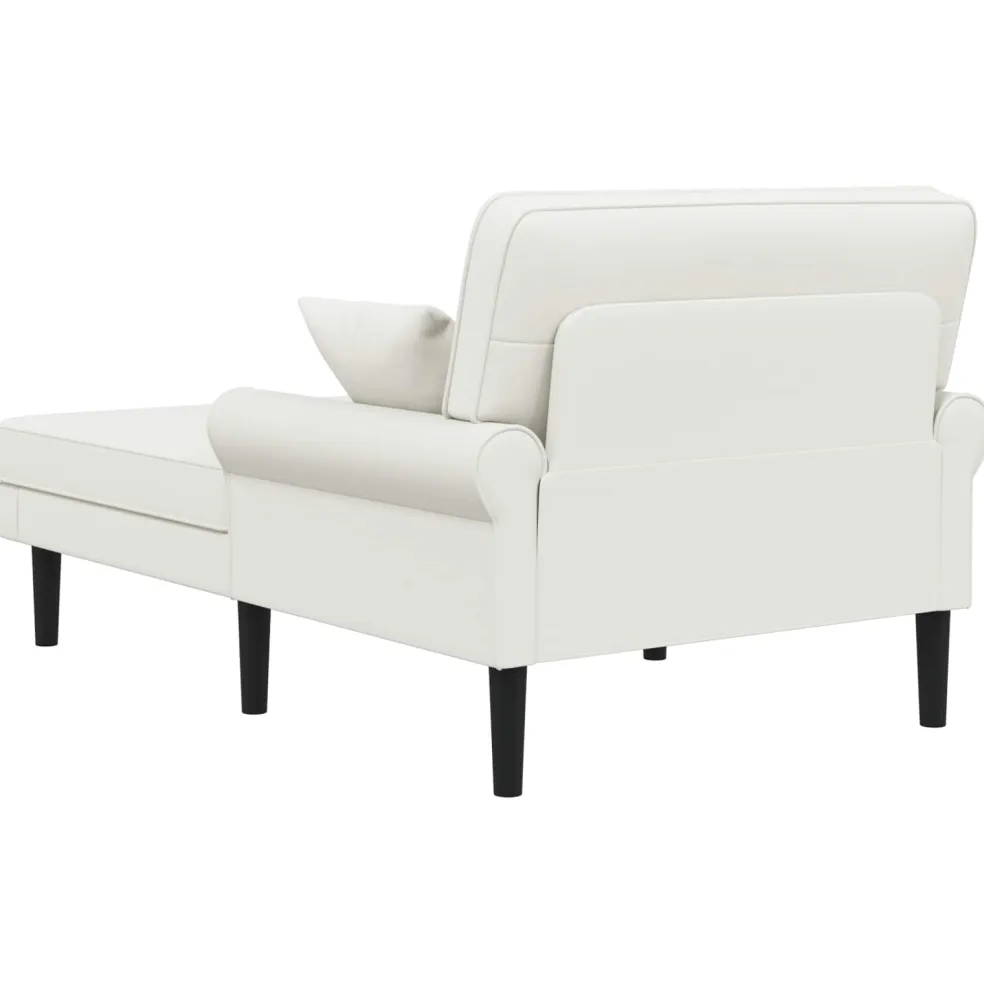 vidaXL Chaise longue Wit Kunstleer
