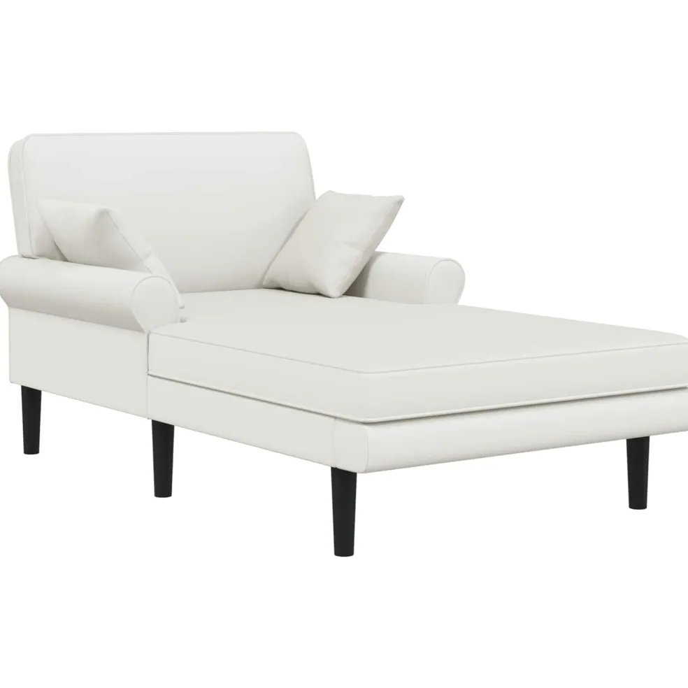 vidaXL Chaise longue Wit Kunstleer