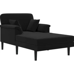 vidaXL Chaise longue Zwart fluweel