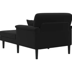 vidaXL Chaise longue Zwart fluweel