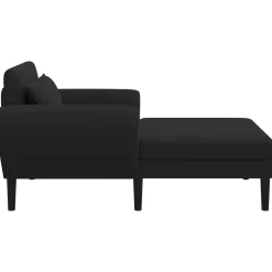 vidaXL Chaise longue Zwart Grof geweven fluweel