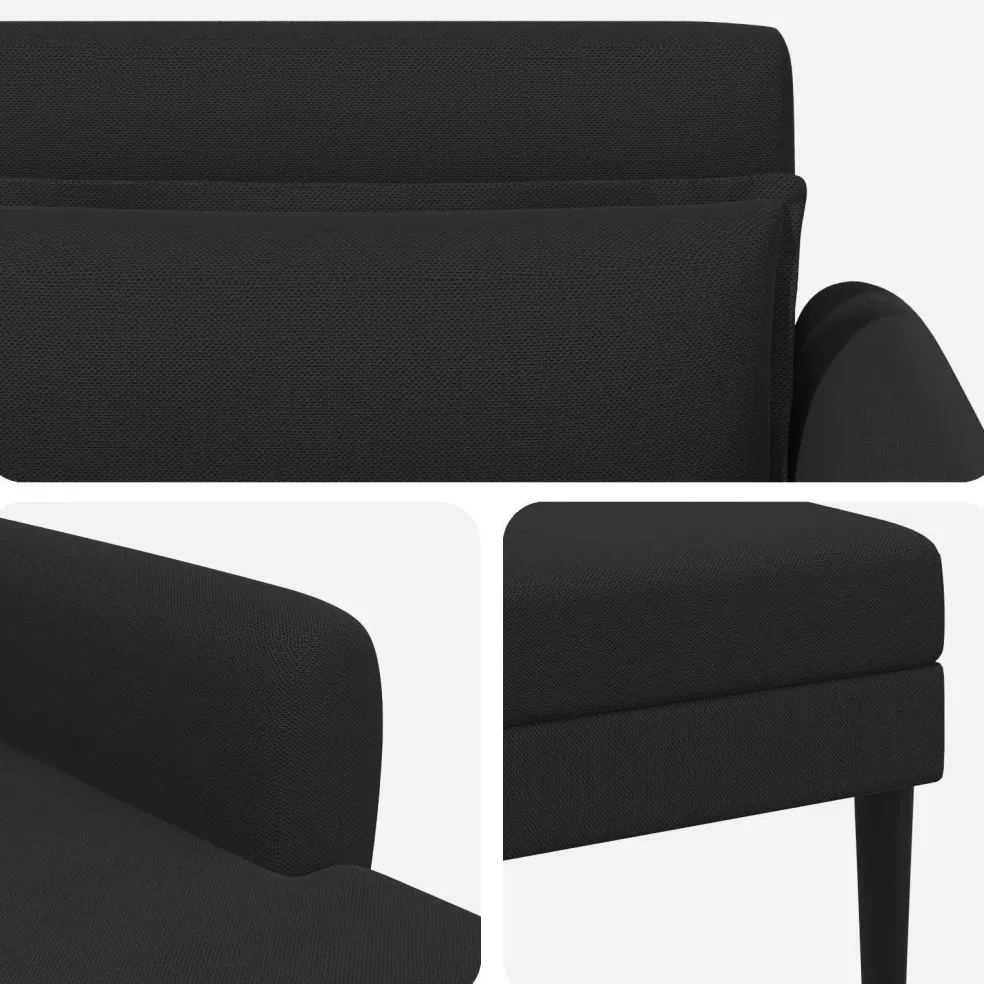 vidaXL Chaise longue Zwart Grof geweven fluweel
