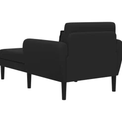 vidaXL Chaise longue Zwart Grof geweven fluweel