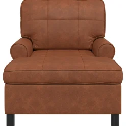 vidaXL Chaise Lounge Bruin Nep Leer 91 x 157 x 91 cm