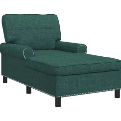 vidaXL Chaise Lounge Donkergroen Stof 91 x 157 x 91 cm