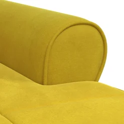 vidaXL Chaise Lounge met kussen Geel 91 x 157 x 91 cm Fluweel