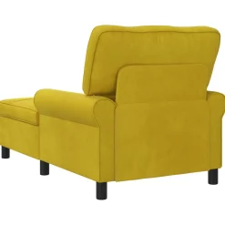 vidaXL Chaise Lounge met kussen Geel 91 x 157 x 91 cm Fluweel