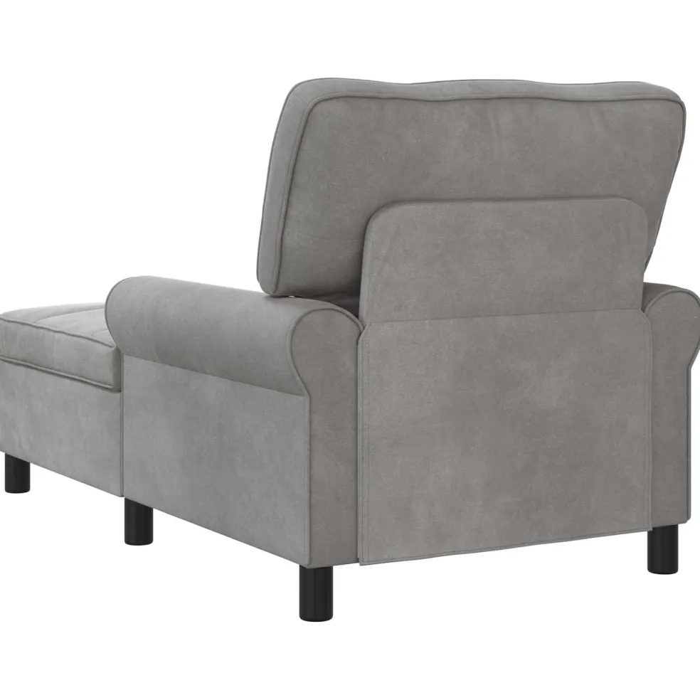 vidaXL Chaise Lounge met kussen Lichtgrijs 91 x 157 x 91 cm Fluweel