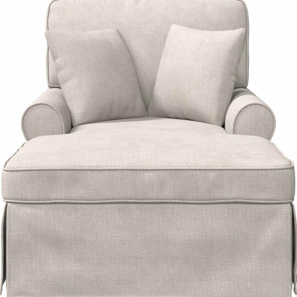 vidaXL Chaise Lounge met Rok Crèmekleurig 157 x 91 x 91 cm ARES