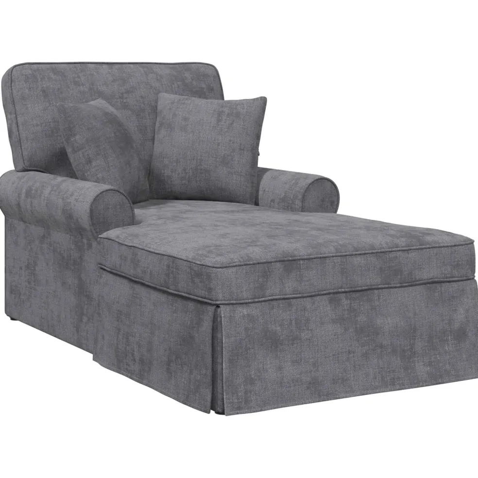 vidaXL Chaise Lounge met Rok Donkergrijs 157 x 91 x 91 cm ARES