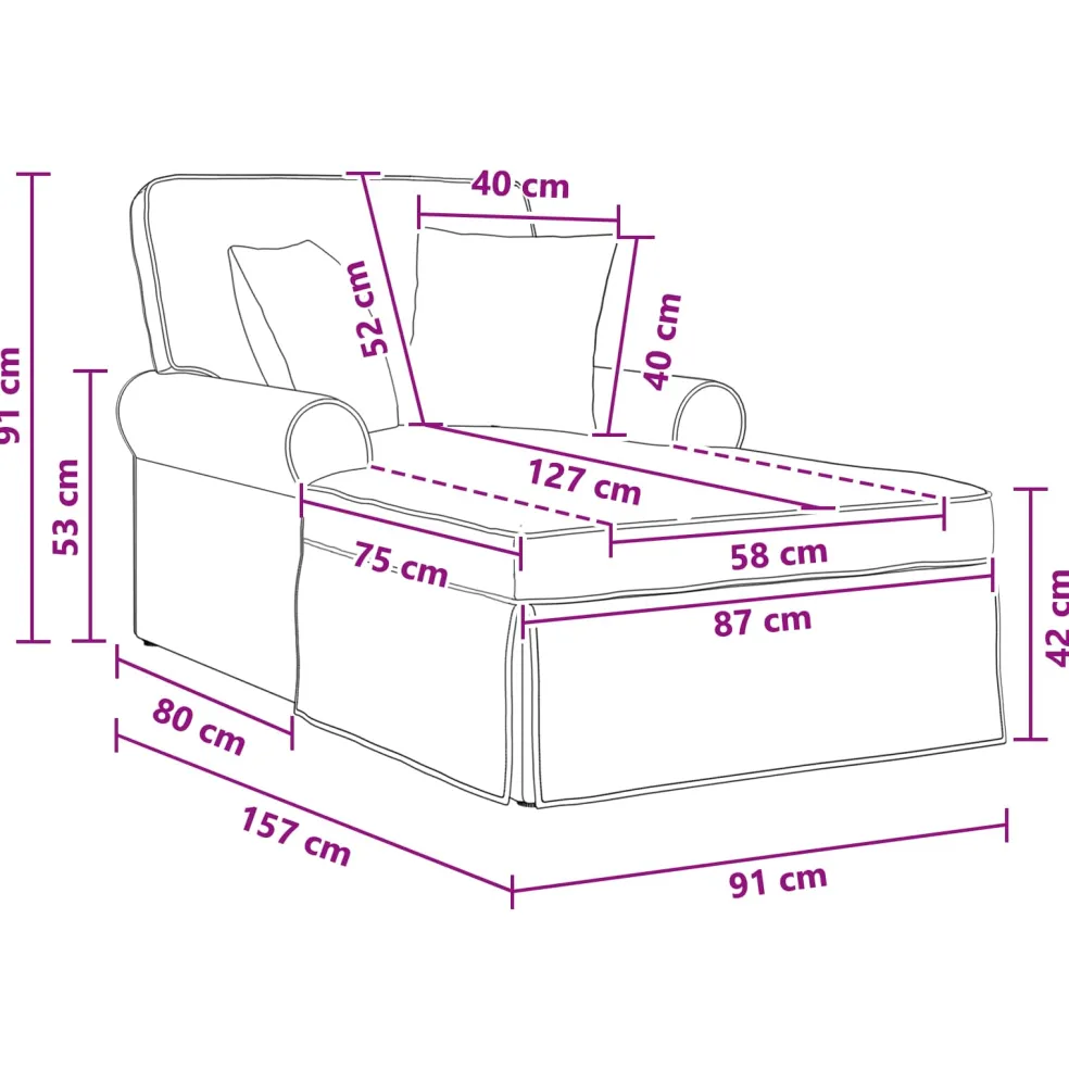 vidaXL Chaise Lounge met Rok Donkergrijs 157 x 91 x 91 cm ARES