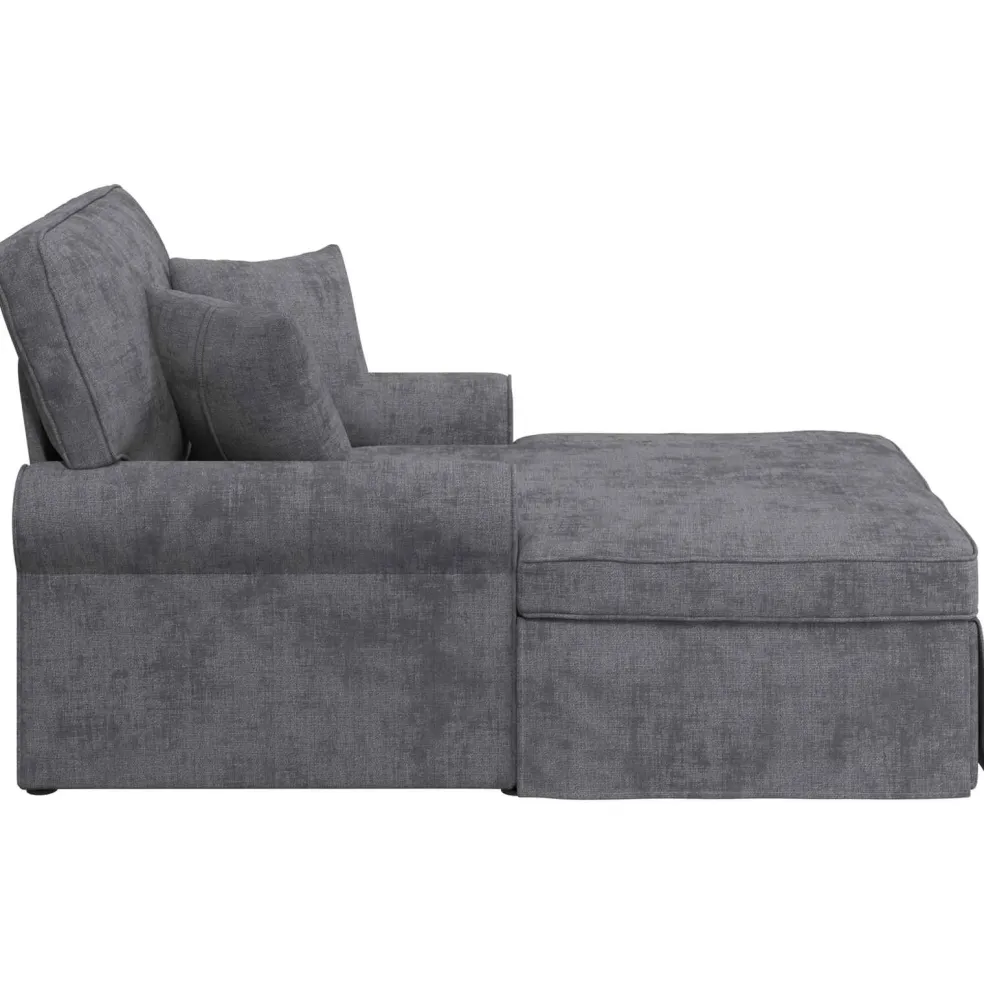 vidaXL Chaise Lounge met Rok Donkergrijs 157 x 91 x 91 cm ARES