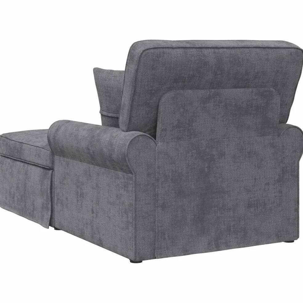 vidaXL Chaise Lounge met Rok Donkergrijs 157 x 91 x 91 cm ARES