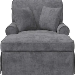 vidaXL Chaise Lounge met Rok Donkergrijs 157 x 91 x 91 cm ARES