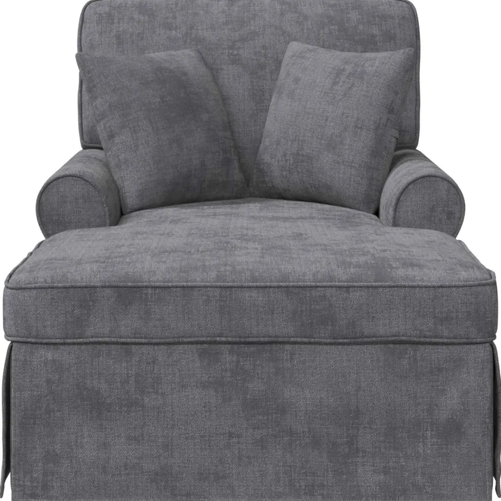 vidaXL Chaise Lounge met Rok Donkergrijs 157 x 91 x 91 cm ARES