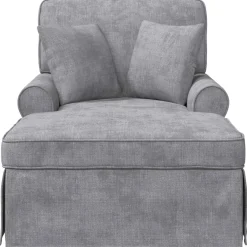 vidaXL Chaise Lounge met Rok Lichtgrijs 157 x 91 x 91 cm ARES