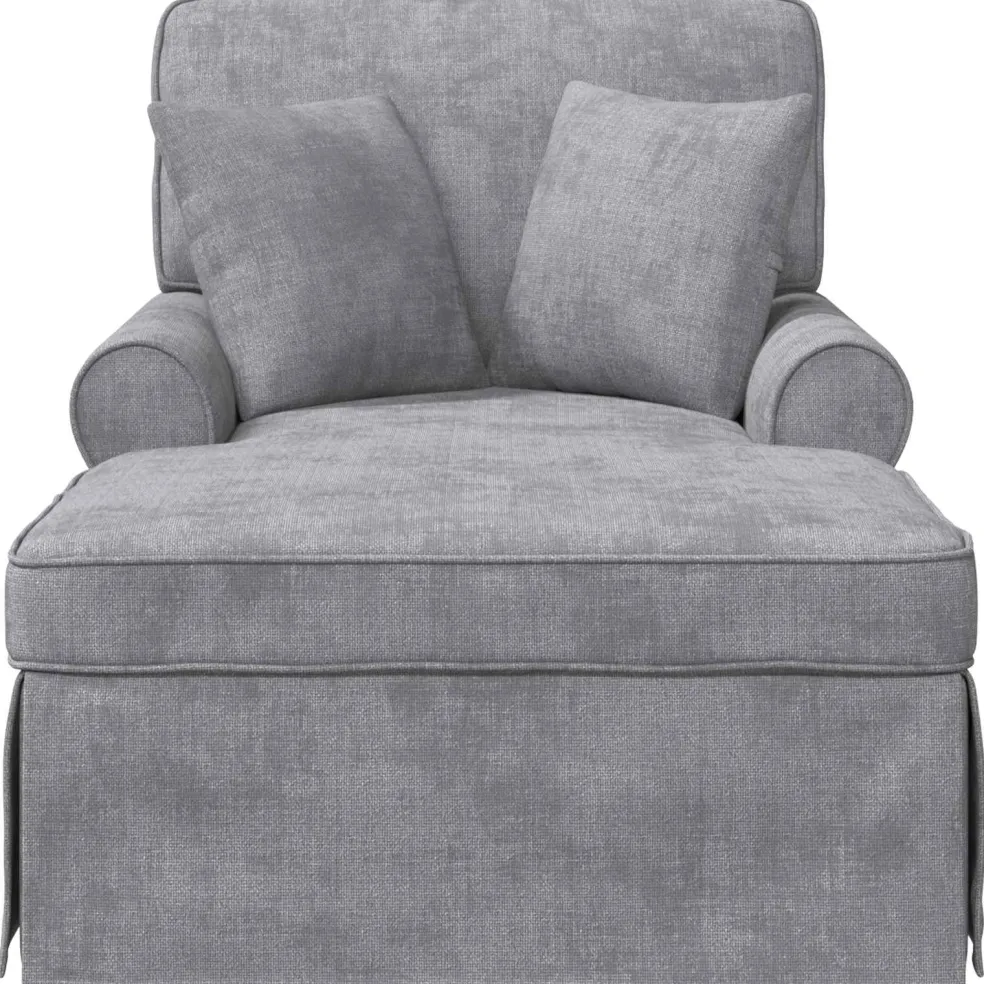 vidaXL Chaise Lounge met Rok Lichtgrijs 157 x 91 x 91 cm ARES