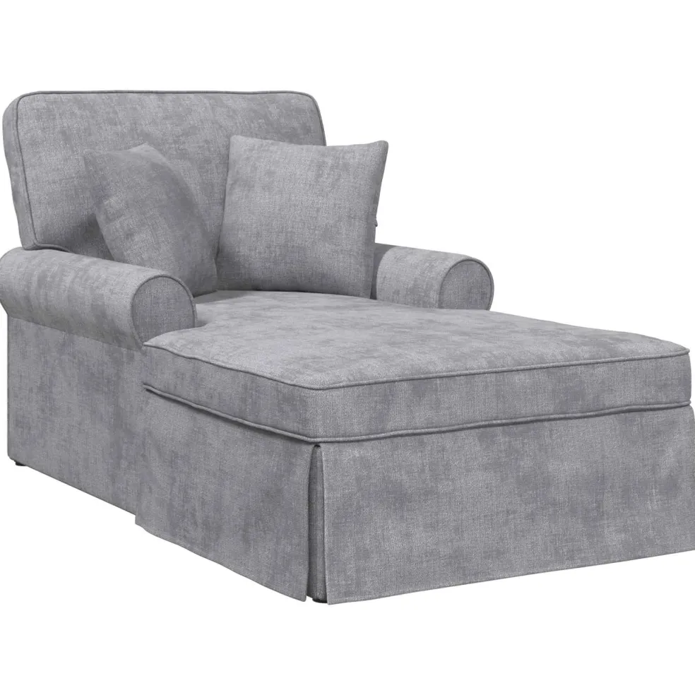vidaXL Chaise Lounge met Rok Lichtgrijs 157 x 91 x 91 cm ARES