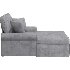 vidaXL Chaise Lounge met Rok Lichtgrijs 157 x 91 x 91 cm ARES