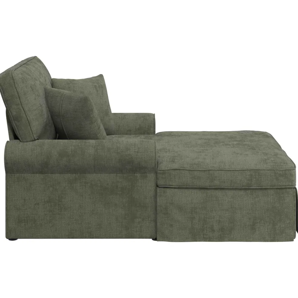 vidaXL Chaise Lounge met Rok met kussen Groen 157 x 91 x 91 cm ARES