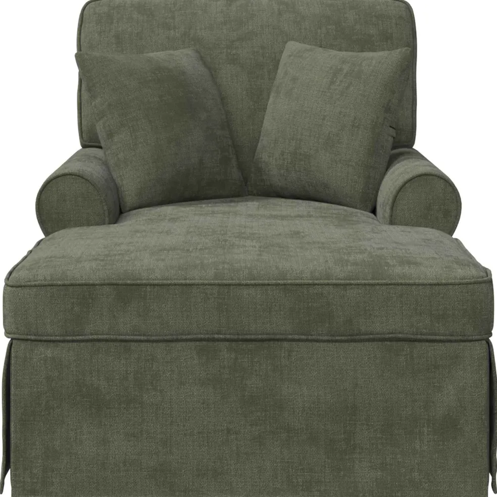vidaXL Chaise Lounge met Rok met kussen Groen 157 x 91 x 91 cm ARES