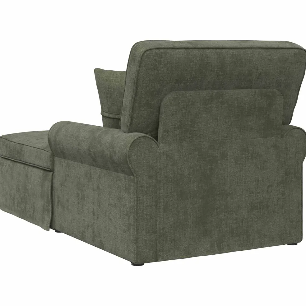 vidaXL Chaise Lounge met Rok met kussen Groen 157 x 91 x 91 cm ARES