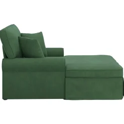 vidaXL Chaise Lounge met Rok 3 st Jungle Groen Katoen Stof