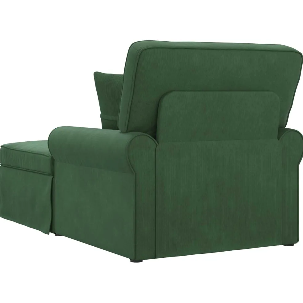 vidaXL Chaise Lounge met Rok 3 st Jungle Groen Katoen Stof