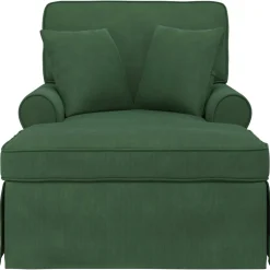 vidaXL Chaise Lounge met Rok 3 st Jungle Groen Katoen Stof