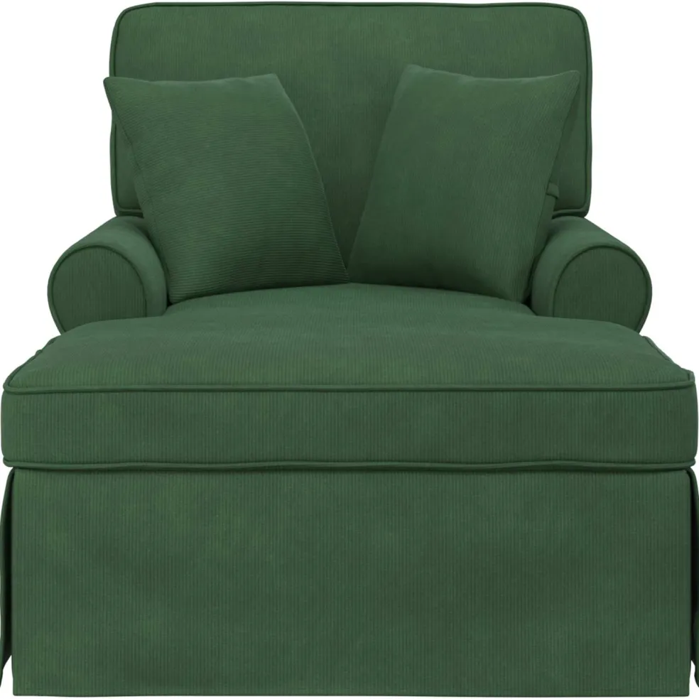 vidaXL Chaise Lounge met Rok 3 st Jungle Groen Katoen Stof