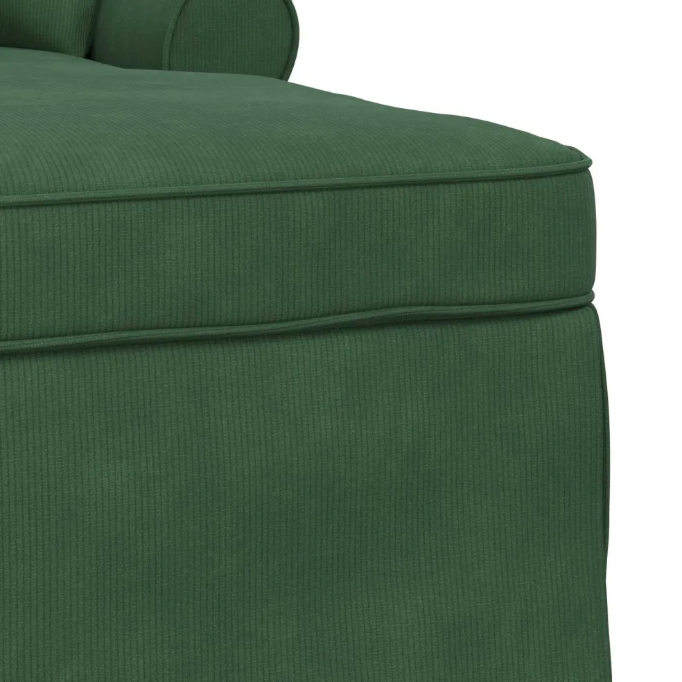 vidaXL Chaise Lounge met Rok 3 st Jungle Groen Katoen Stof