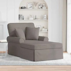 vidaXL Chaise Lounge met Rok 3 st Taupe Stof 91 x 157 x 91 cm