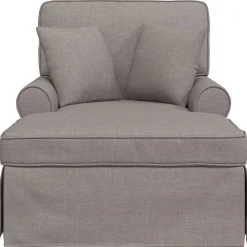 vidaXL Chaise Lounge met Rok 3 st Taupe Stof 91 x 157 x 91 cm