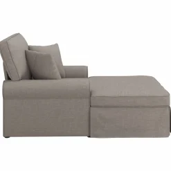 vidaXL Chaise Lounge met Rok 3 st Taupe Stof 91 x 157 x 91 cm