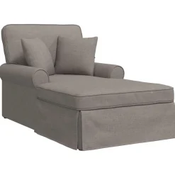 vidaXL Chaise Lounge met Rok 3 st Taupe Stof 91 x 157 x 91 cm