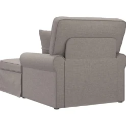 vidaXL Chaise Lounge met Rok 3 st Taupe Stof 91 x 157 x 91 cm