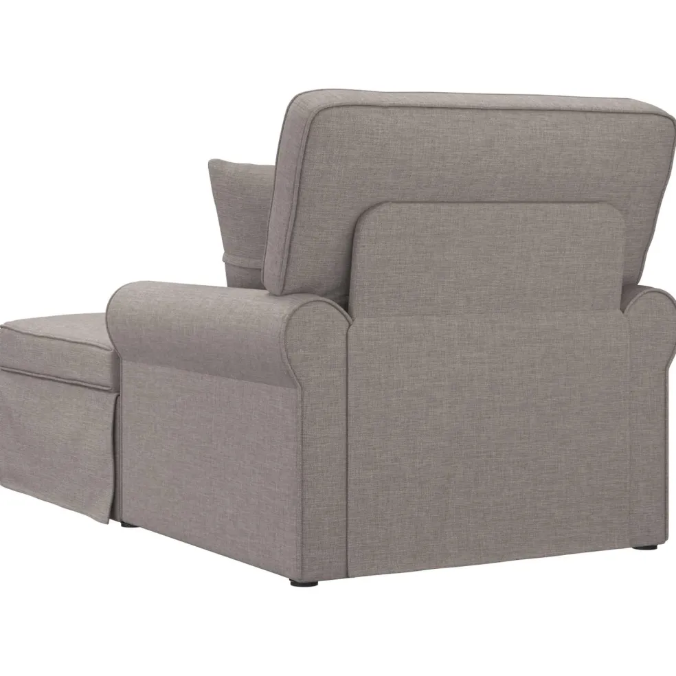 vidaXL Chaise Lounge met Rok 3 st Taupe Stof 91 x 157 x 91 cm