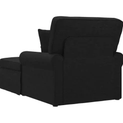 vidaXL Chaise Lounge met Rok 3 st Zwart Stof 91 x 157 x 91 cm