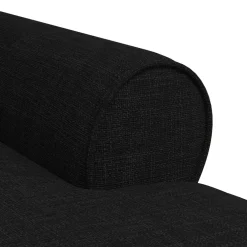 vidaXL Chaise Lounge met Rok 3 st Zwart Stof 91 x 157 x 91 cm