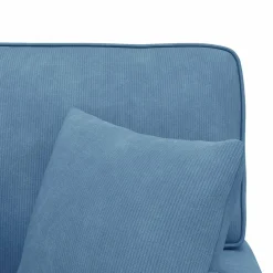 vidaXL Chaise Lounge met Rok 3 st Blauw Katoen Stof 91 x 157 x 91 cm