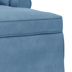 vidaXL Chaise Lounge met Rok 3 st Blauw Katoen Stof 91 x 157 x 91 cm