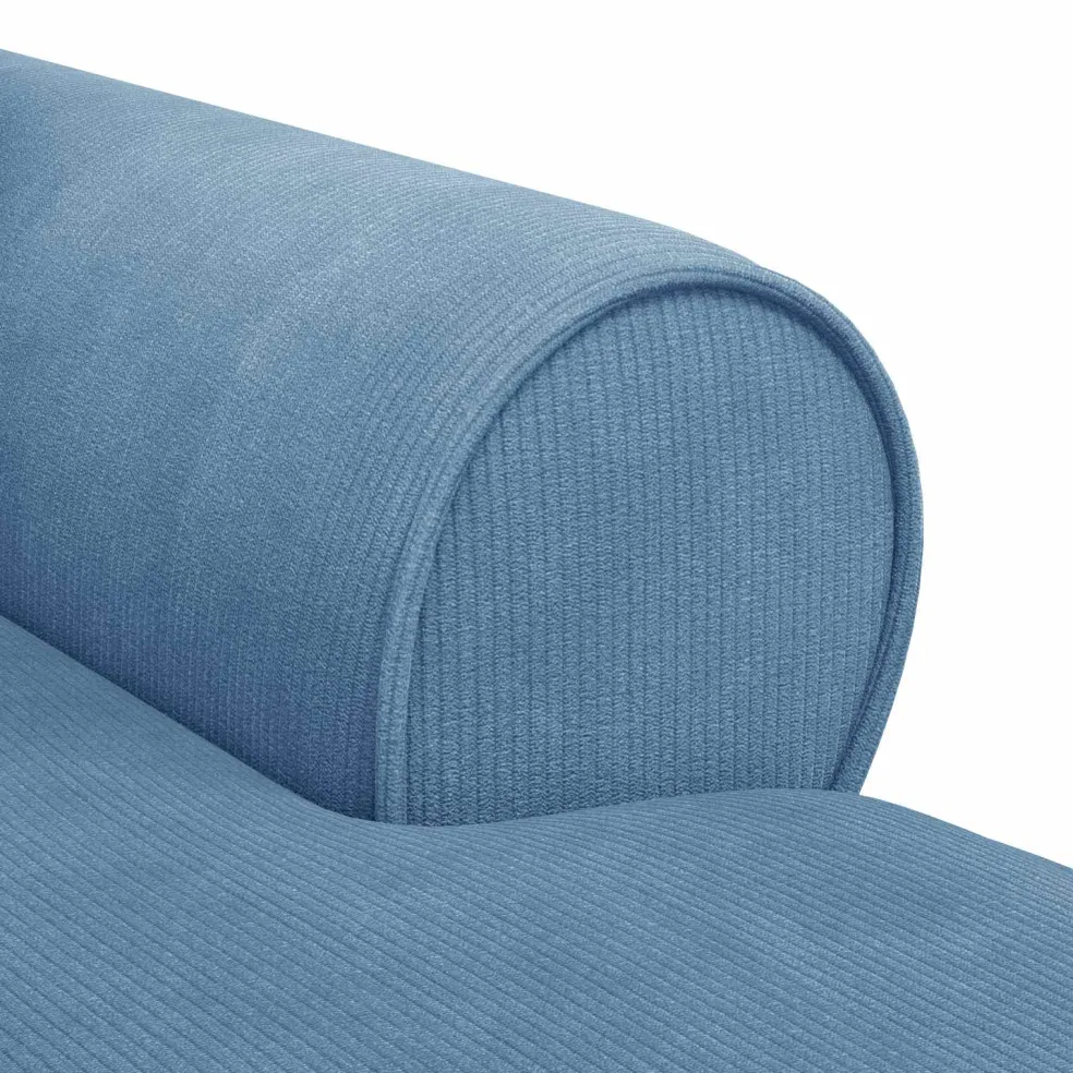 vidaXL Chaise Lounge met Rok 3 st Blauw Katoen Stof 91 x 157 x 91 cm